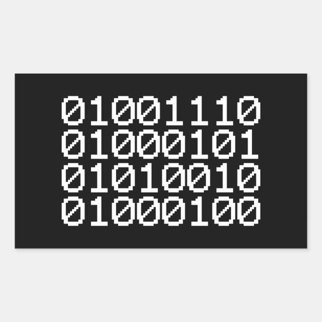 BINARY NERD RECTANGULAR STICKER (Front)