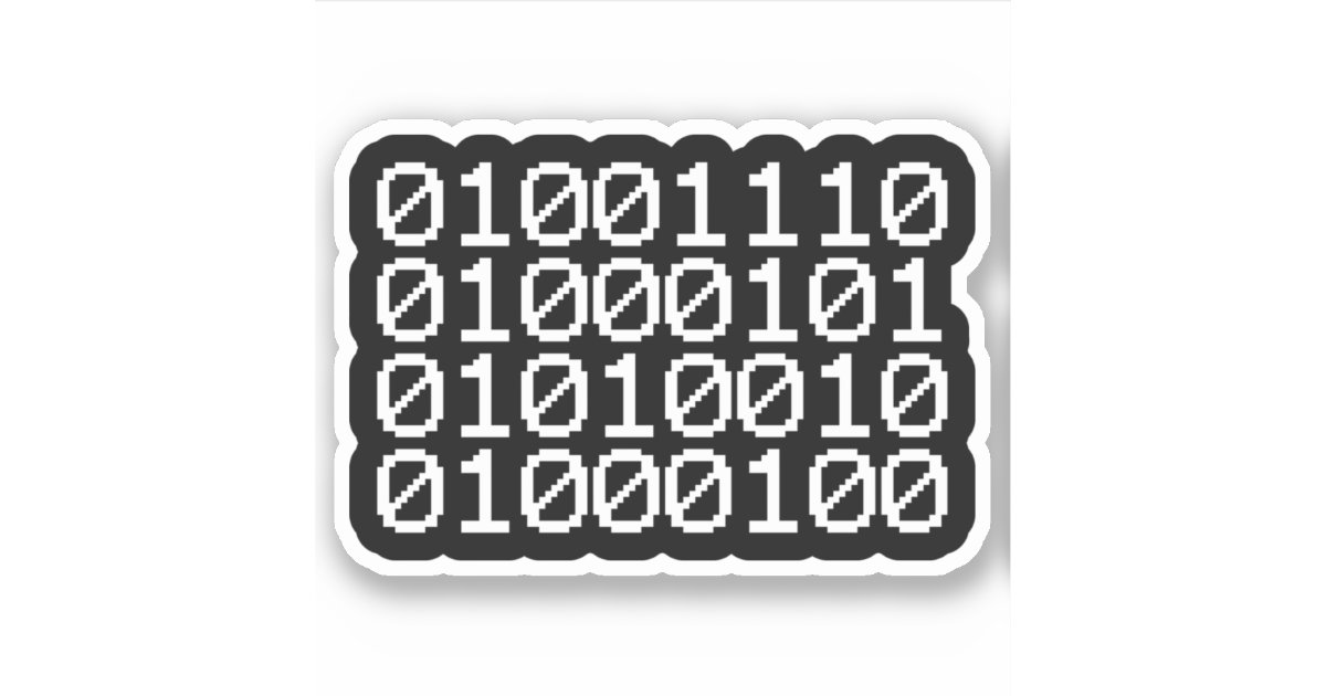 Sticker Code Binery BINARY NERD STICKER | Zazzle