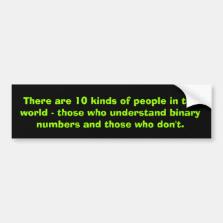 Binary numbers bumper sticker
