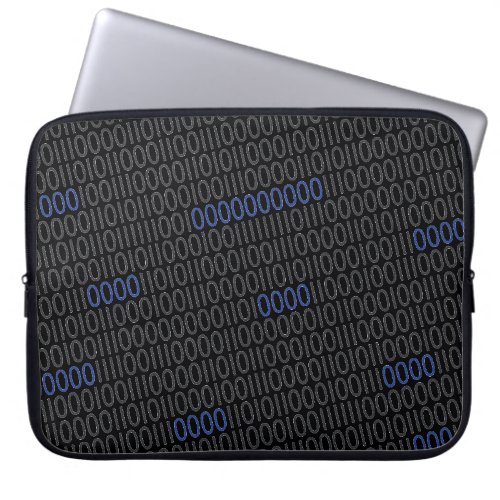 Binary numbers grey blue laptop sleeve