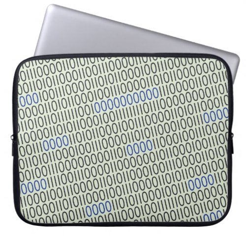 Binary numbers grey blue laptop sleeve