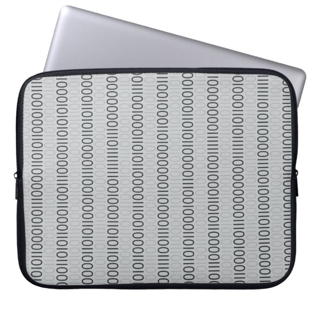 Binary Numbers Grey on any Color Laptop Sleeve (Front)