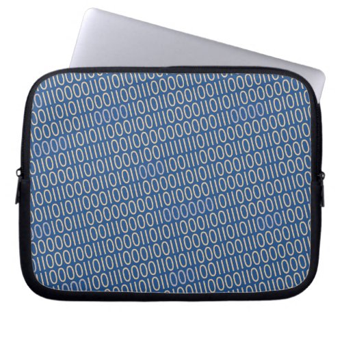 Binary Numbers Grey Pattern Blue on any Color Laptop Sleeve