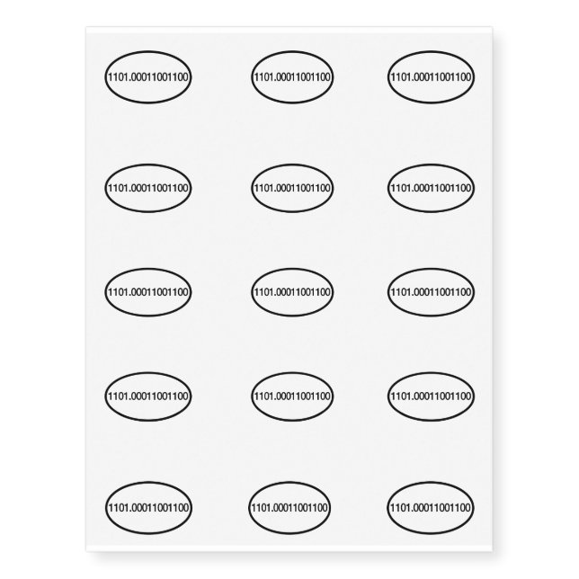 Binary Numbers Half Marathon 13.1 Temporary Tattoos (Front)