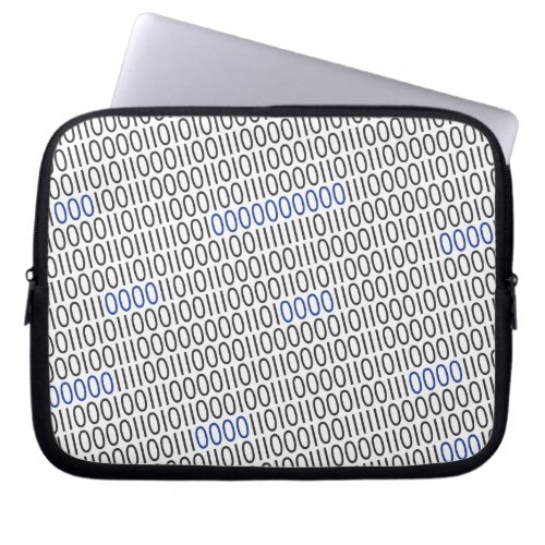 Binary Numbers Pattern Blue Gray on any Color Laptop Sleeve