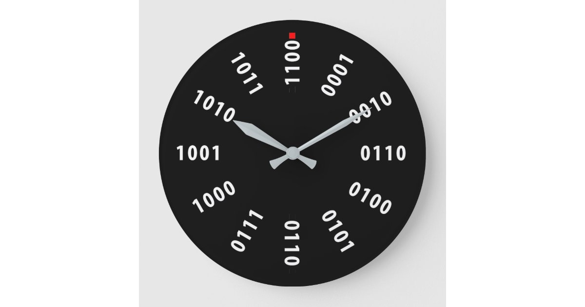 Binary Numerals Large Clock | Zazzle