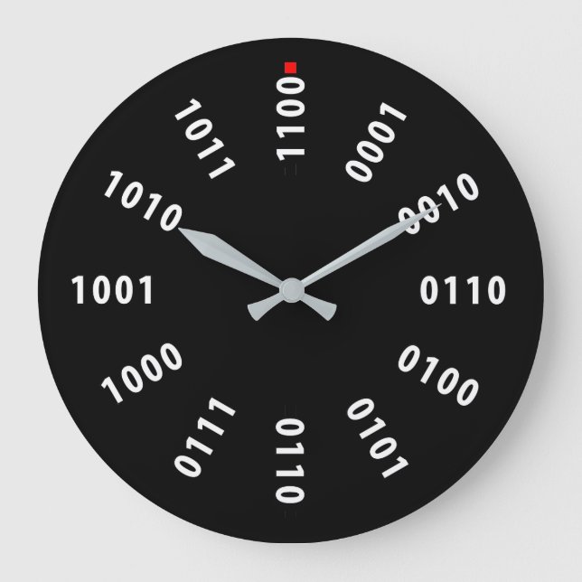 Binary Numerals Large Clock (Front)