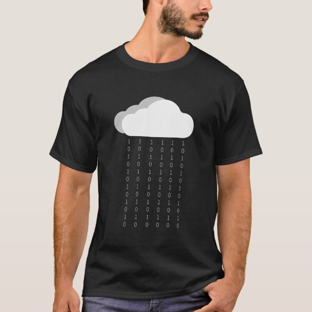 Binary Rain for IT Geeks T-Shirt (Front)