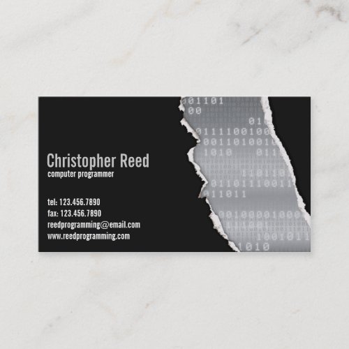 Binary Rip _ Gray Business Card