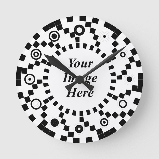 Binary Spheres Spiral Wave by Kenneth Yoncich Round Clock (Front)