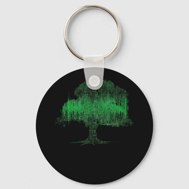 Binary Tree Coding Computer Programmer Keychain (Front)