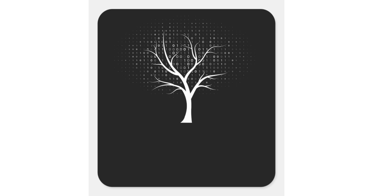 Binary Tree Square Sticker | Zazzle