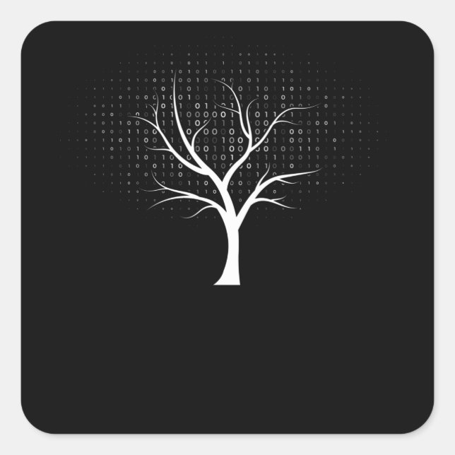 Binary Tree Square Sticker (Front)