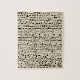 Binary Trendy Funky Nerd Nerdy Geek Retro Jigsaw Puzzle