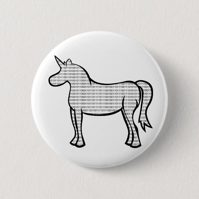Binary Unicorn Button (Front)