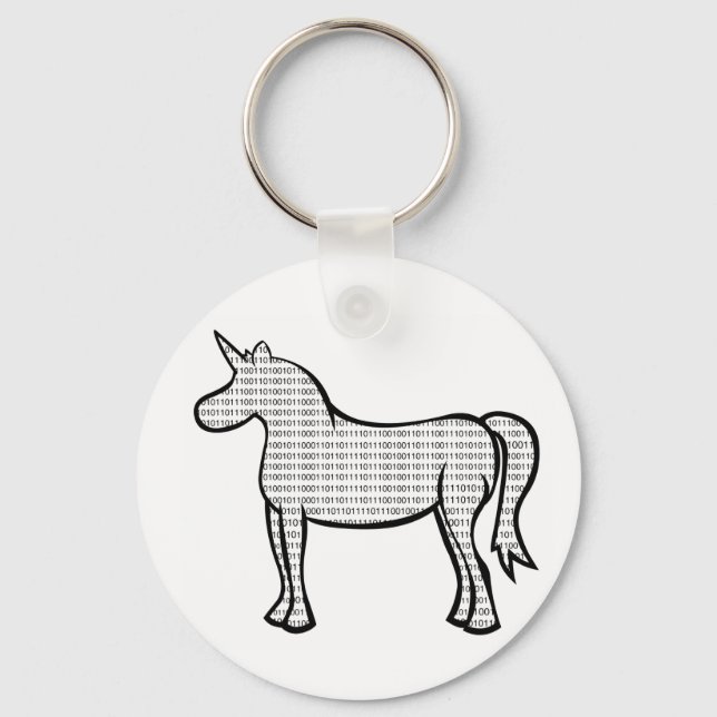 Binary Unicorn Keychain (Front)