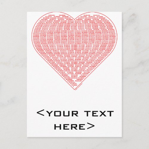 Binary Valentine Postcard