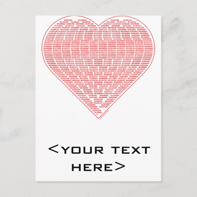 Binary Valentine Postcard (Front)