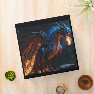 Binde Blue Flame Fire Dragon Scales Ring Butterfie 3 Ring Binder