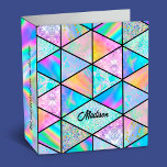 Binder<br><div class="desc">Elegant holographic colorful geometric 3 ring binder. Cool for school, college or work ! To make it extra special, it is also monogrammed and personalized with name or initials or any text you like, click the "customize further" link and use the design tool to modify the design if you like....</div>