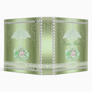 Binder 2 Baby Shower Mint Umbrella Pearl White