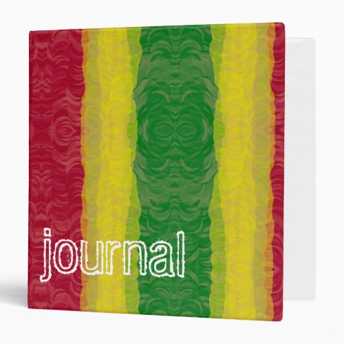 Binder Abstract Rasta Red Yellow Green Journal