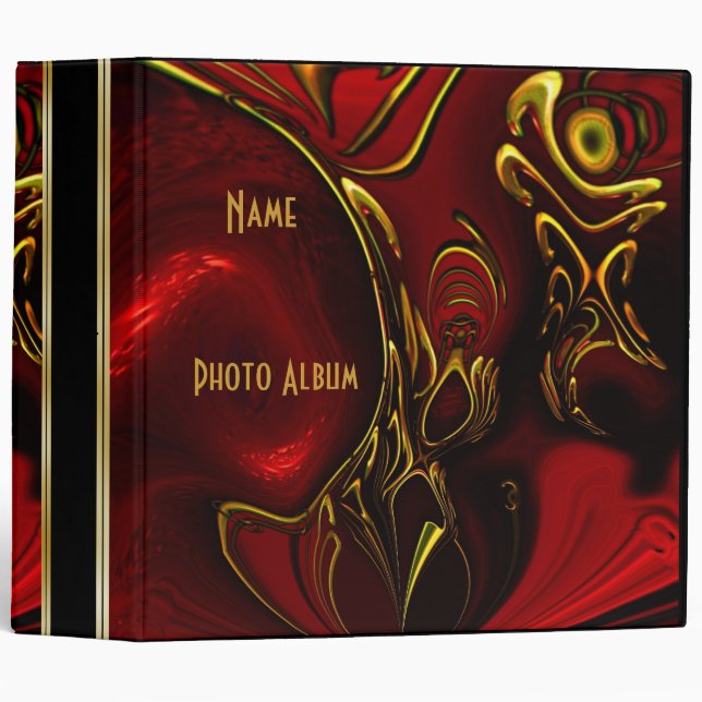 Binder Abstract Red Black Gold 5 Photo Album (Front/Spine)