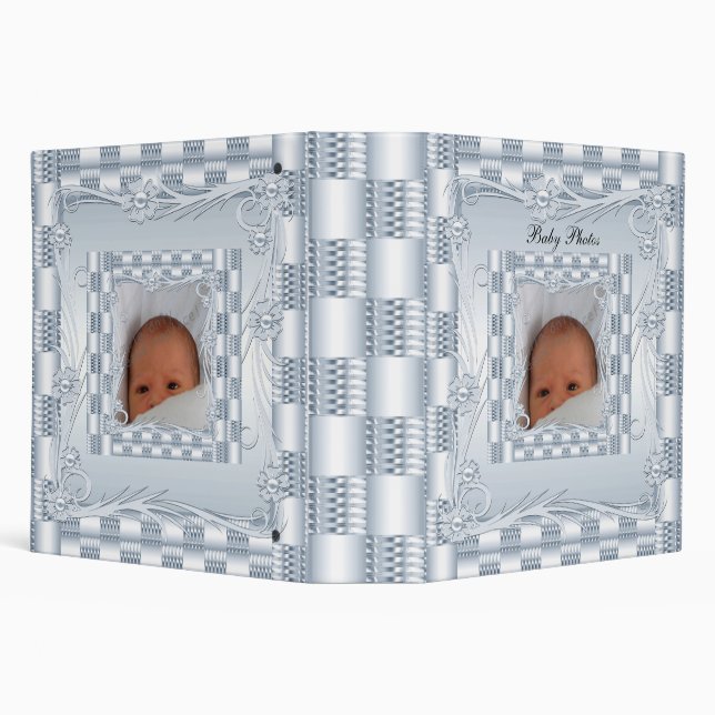 Binder Baby Boy Photo Album Blue Floral (Background)