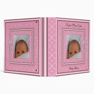 Binder Baby Girl Photo Album Pink Floral Bow