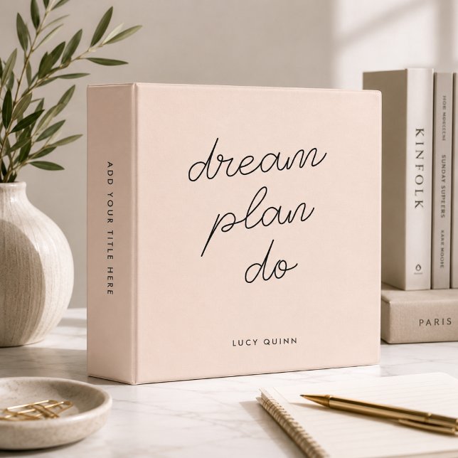 Binder | Blush Personalized Dream Plan Do Planner (Blush personalized binder for dream planning, goal setting, notes, and life admin.)