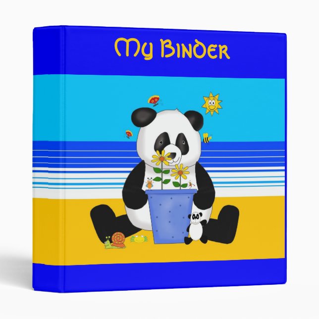 Binder Boys Girls Panda At The Beach (Front/Spine)