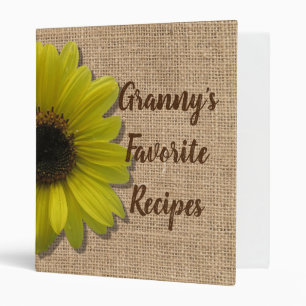 Binder - Burlap and Rain-Drenched Sunflower