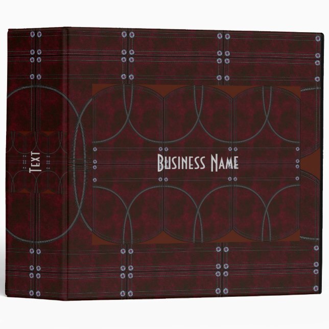 Binder Business Red Brown Leather Studs (Front/Spine)
