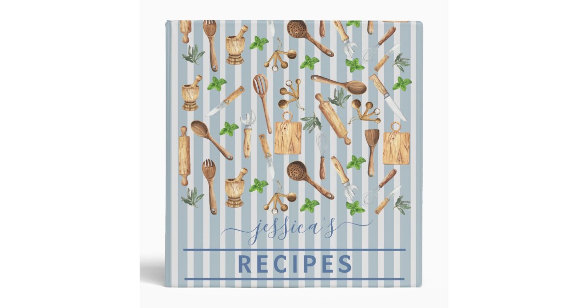 Binder Cooking Watercolor Monogram Baking Zazzle