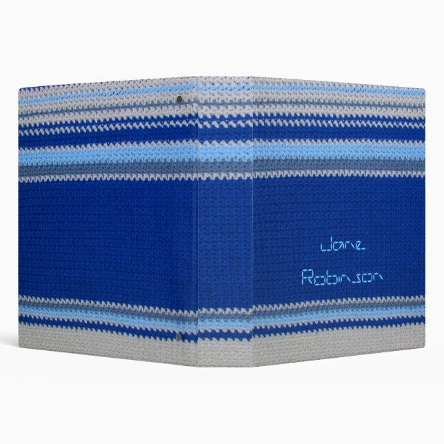 Binder - Crochet Pattern in Blue Stripes (Background)