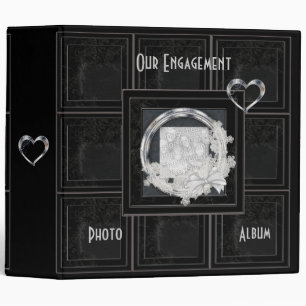 Binder Engagement Album Aged Black Panel Add Photo