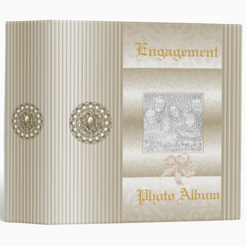 Binder Engagement Photo Album Biege Pearl Jewels