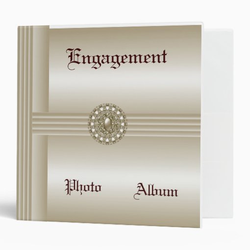 Binder Engagement Photo Album Elegant Pearl Gem 2 Zazzle