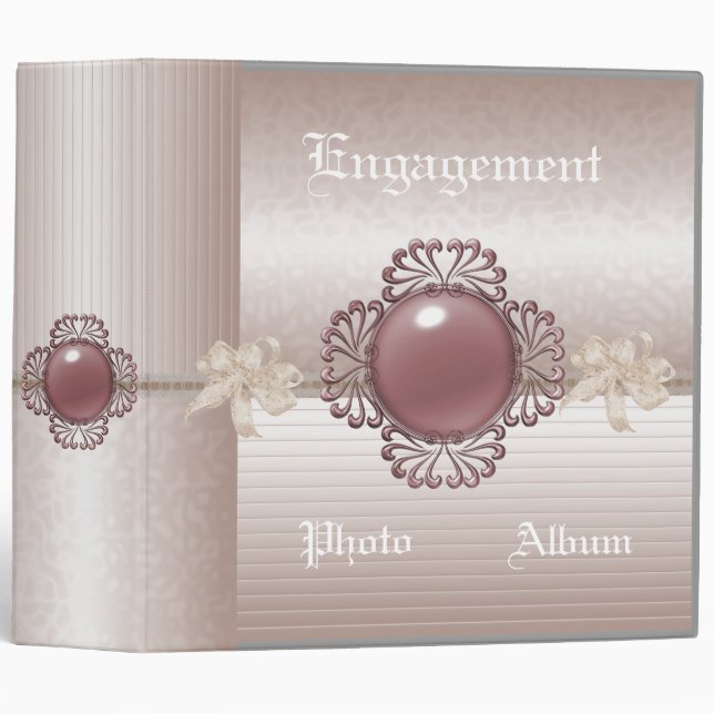 Binder Engagement Photo Album Pink Salmon Jewel (Front/Spine)