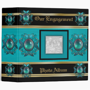 Binder Engagement Photo Album Teal Jewel Frame