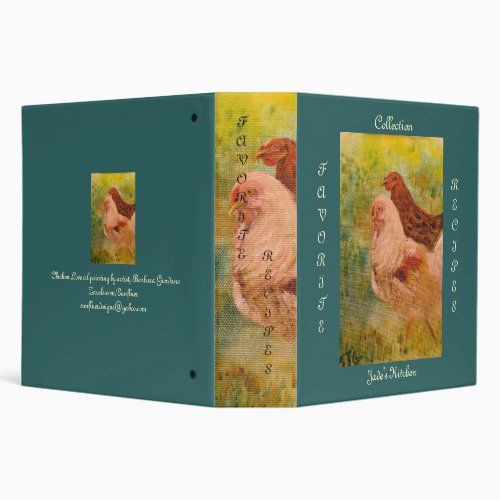 Binder Favorite Recipes Chicken Rooster Art 3 Ring Binder