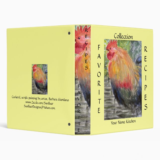 Binder - Favorite Recipes - Rooster Art (Background)