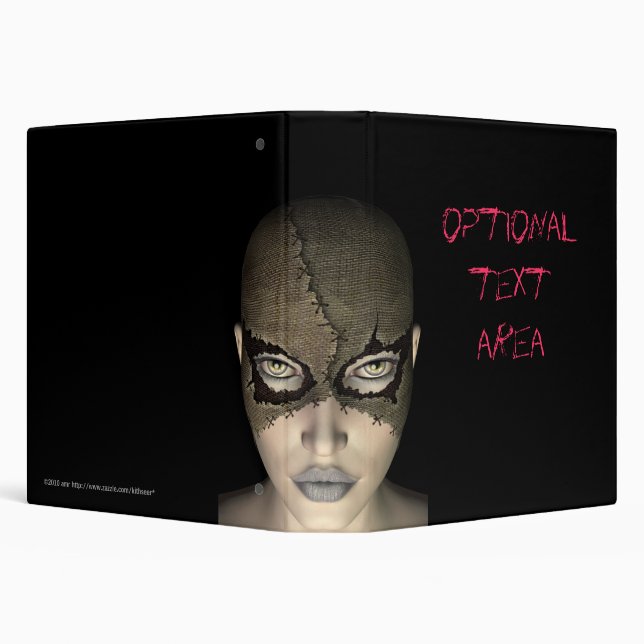 Binder - Female face, with optional text area 1.5" (Background)