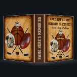 Binder for Sports Cards, Cool Gifts for Sports Fan<br><div class="desc">Binder for Sports Cards. Personalized, Cool Gifts for Sports Fans, and Sports Lovers Gift Ideas. Sports Binder, to use as a, Sports Photo Album. Basketball, Baseball, Soccer, Hockey or DELETE, MOVE, RESIZE any or all images of the: Basketball, Baseball, Soccer, Hockey, Vintage Paper designs. ADD Your IMAGES and TEXT. See...</div>