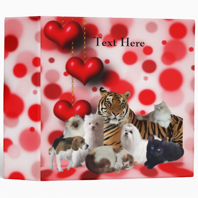 Binder I Love Animals Tiger Cats Dogs (Front/Spine)