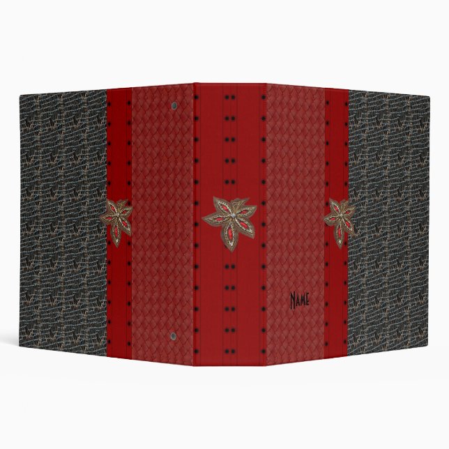 Binder Leather Red Black (Background)