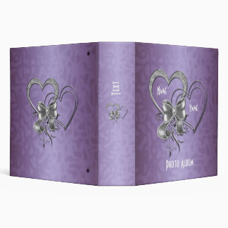 Binder Lilac Purple Silver Hearts Photo Album