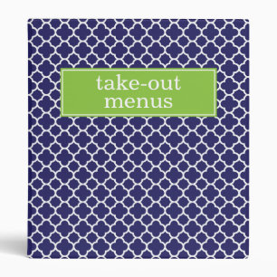 Binder Navy and Lime Quatrefoil