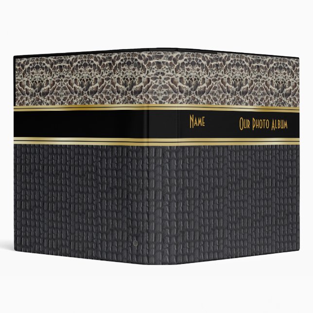 Binder Photo Album Gold Leather Look Ocelot Skin (Background)