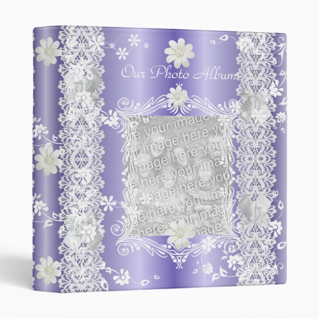 Binder Photo Album Lilac Purple Floral (Front/Spine)